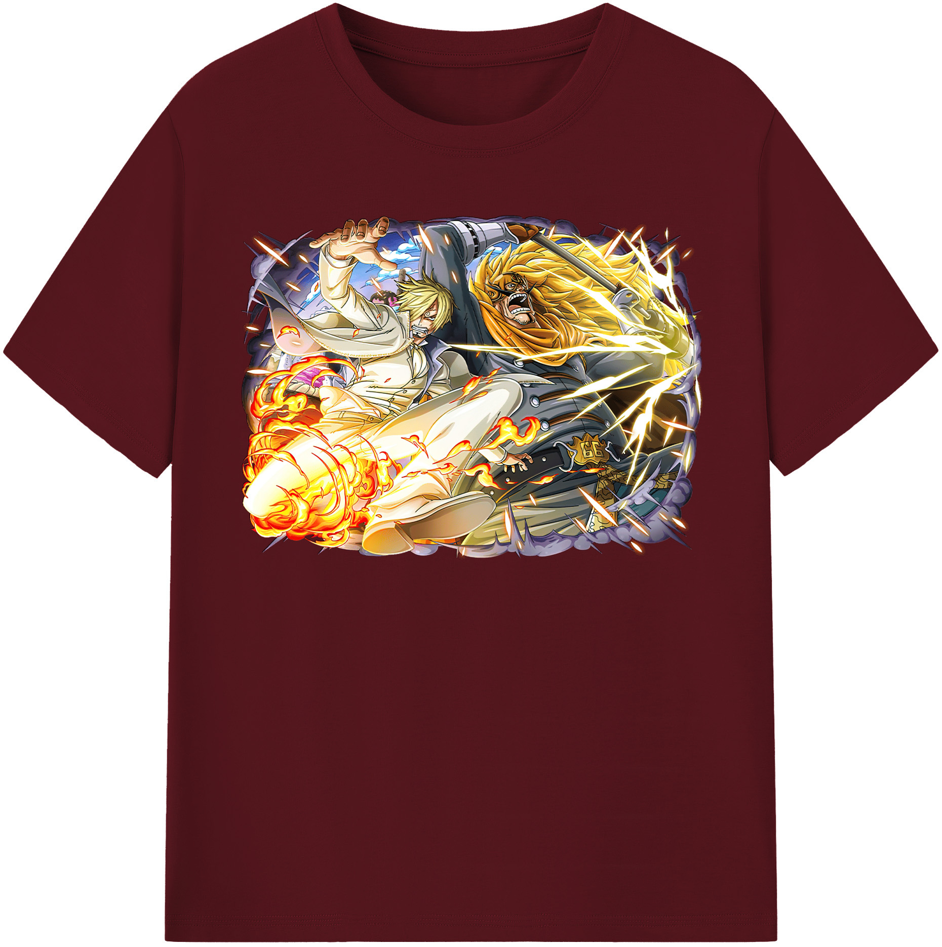 ワンピース サンジ ONE PIECE Sanji 綿100％半袖Tシャツ（フロントプリント）